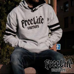 Sudadera FreeLife "Logo" - Gris Con Capucha