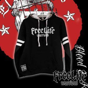 Sudadera FreeLife "Ringed Warriors" - Negra Con Capucha