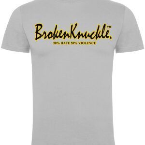 Camiseta Broken Knuckle "50% Hate 50% Violence" - Gris