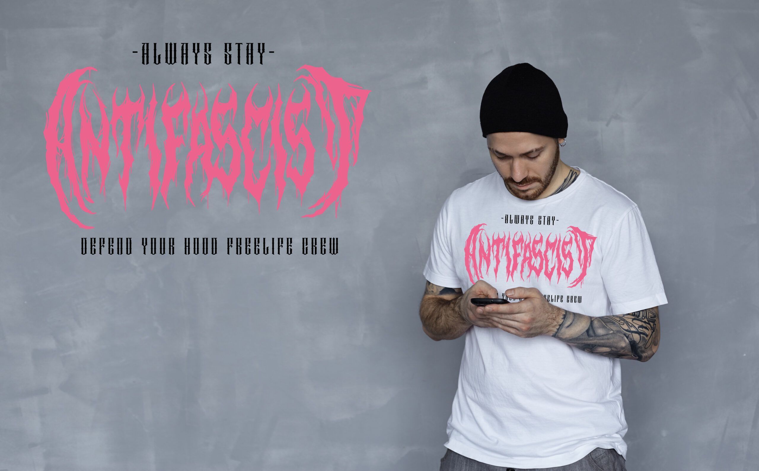 Camiseta FreeLife "Stay Stron Stay Antifascist" - Blanca - Imagen 2