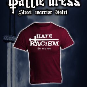 Camiseta Battle Dress "Hate Racism" - Granate