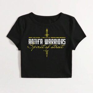 Camiseta Crop Hard Way "Antifa Warriors" - Entallada