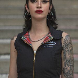 Chaleco Perras Callejeras "CropTop Harrington" - Negro